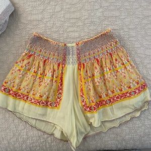 Printed smocked waist Free People shorts